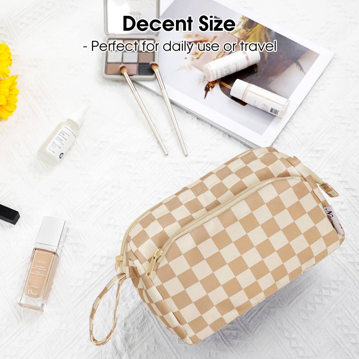 Checkered Toiletry Bag