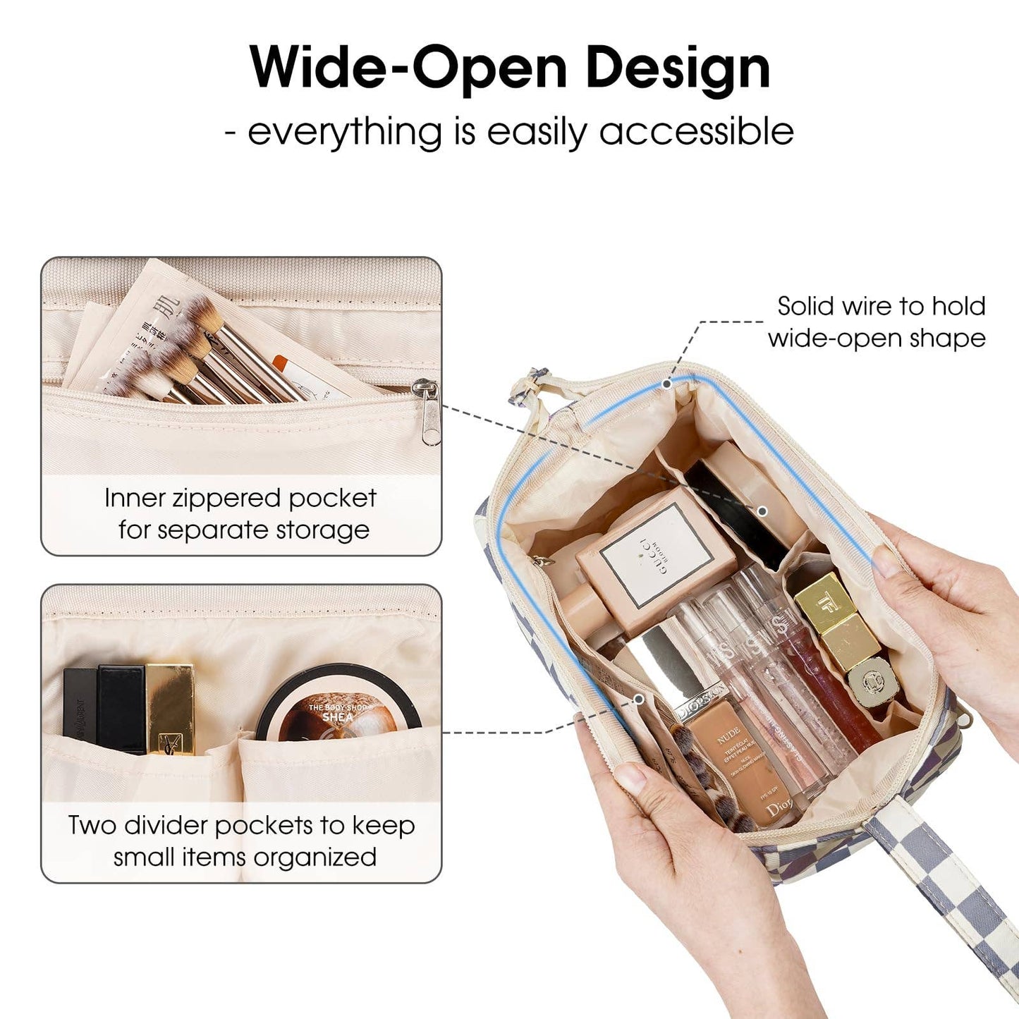 Checkered Toiletry Bag