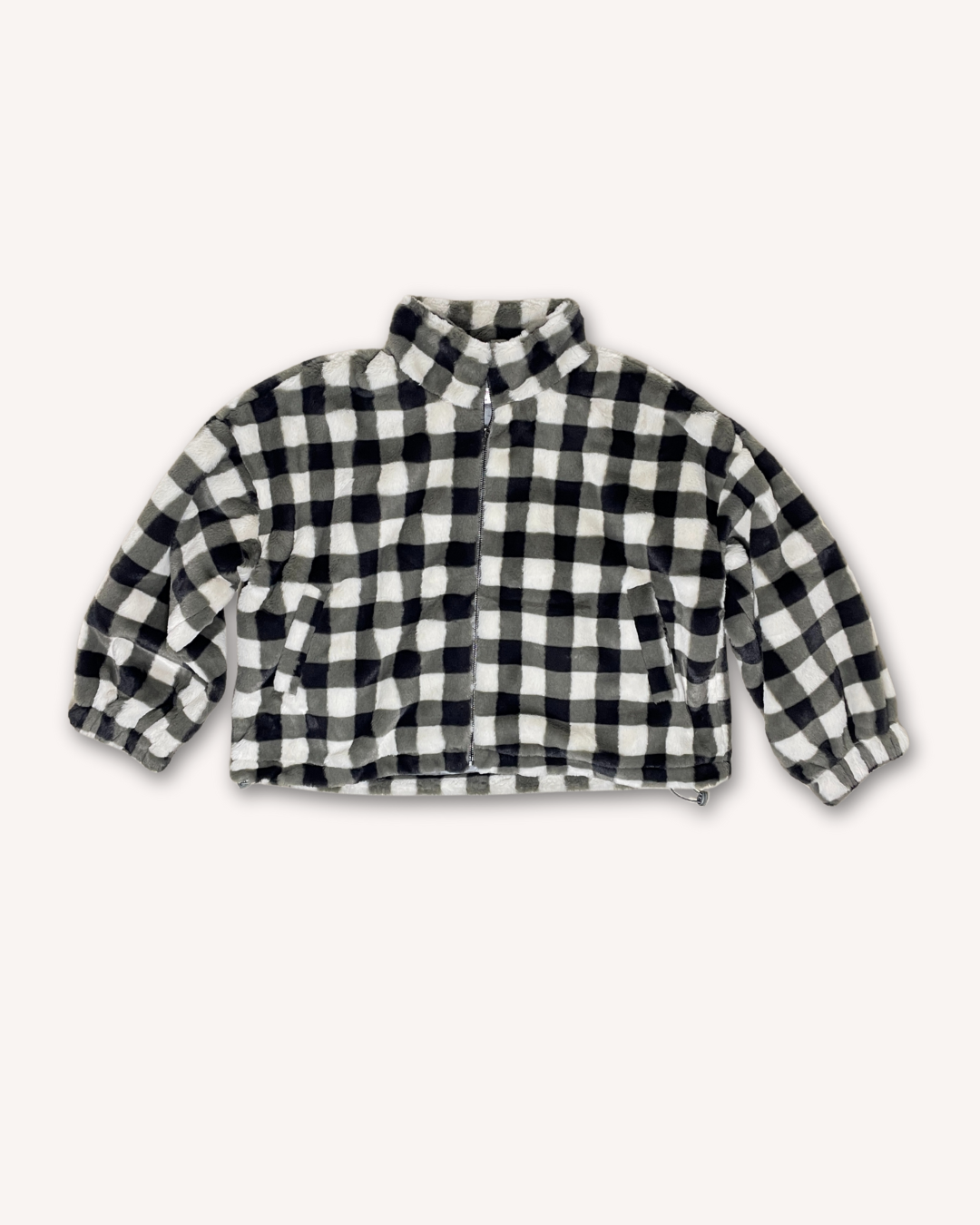 SALE Checkered Fleece Jacket