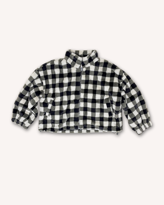 SALE Checkered Fleece Jacket