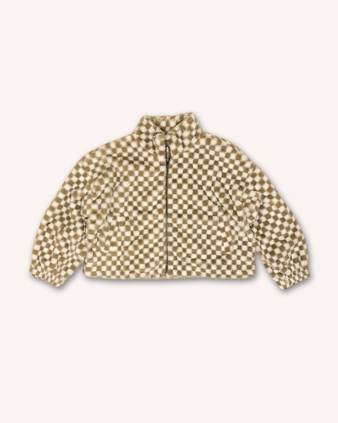 SALE Checkered Fleece Jacket