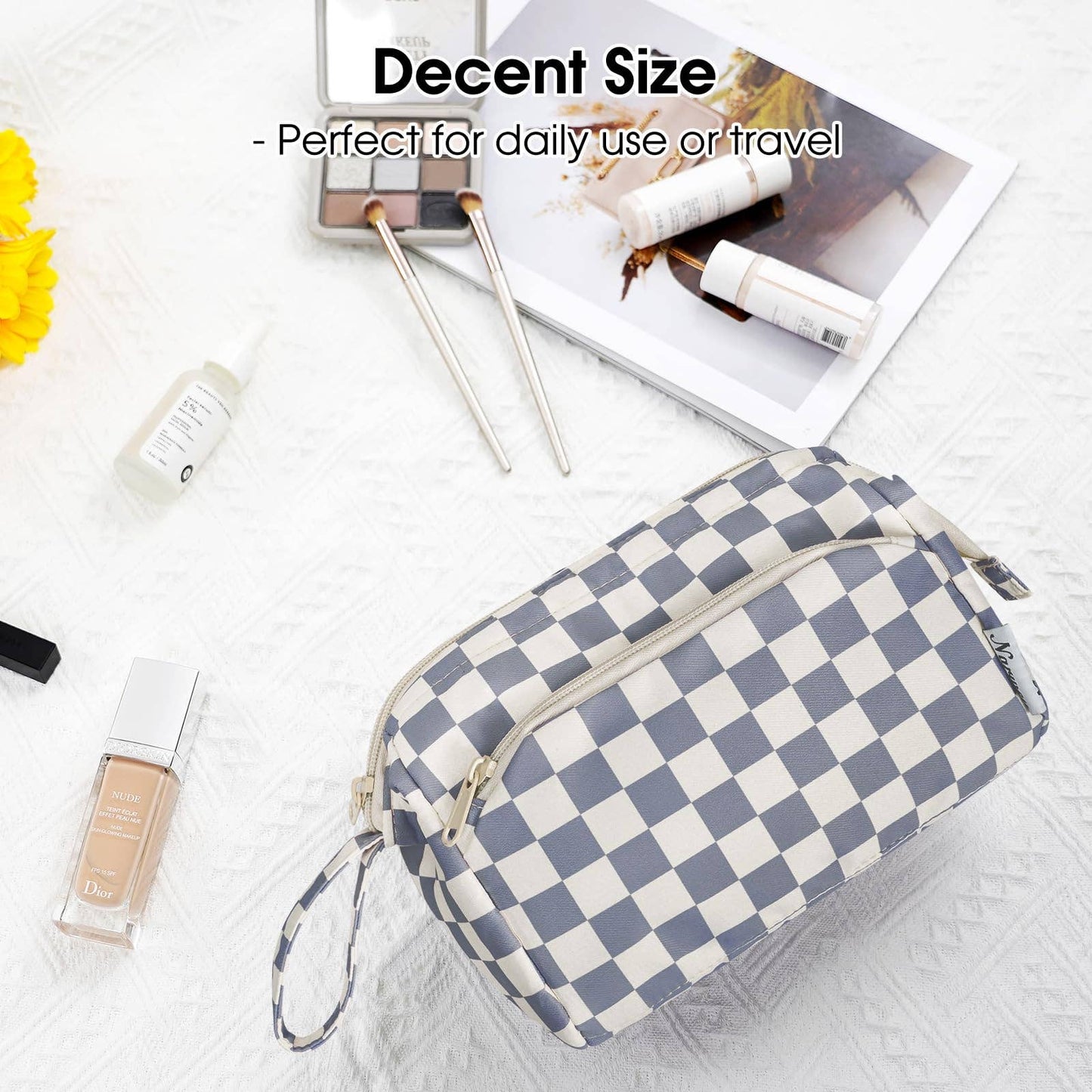 Checkered Toiletry Bag