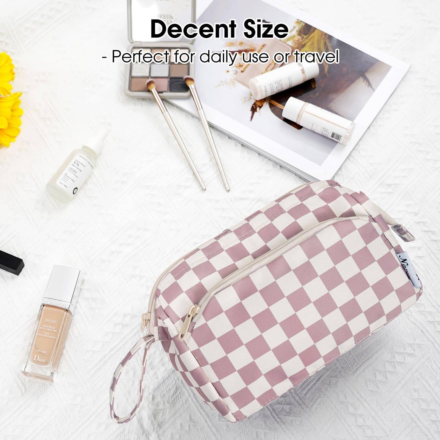 Checkered Toiletry Bag