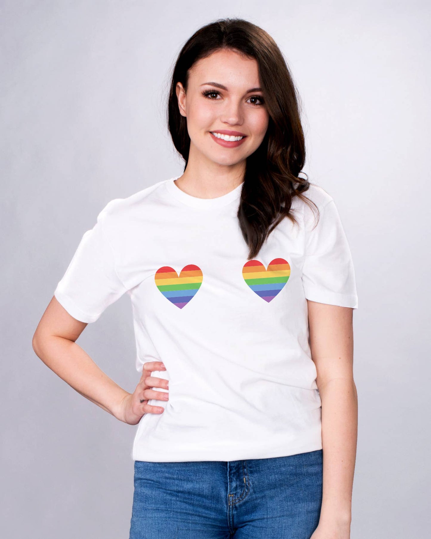 Rainbow Heart Boobs Shirt