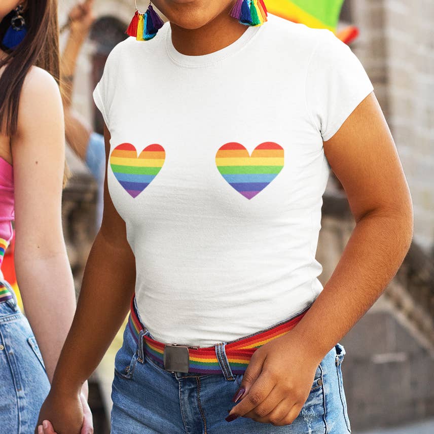 Rainbow Heart Boobs Shirt
