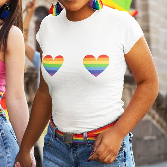 Rainbow Heart Boobs Shirt