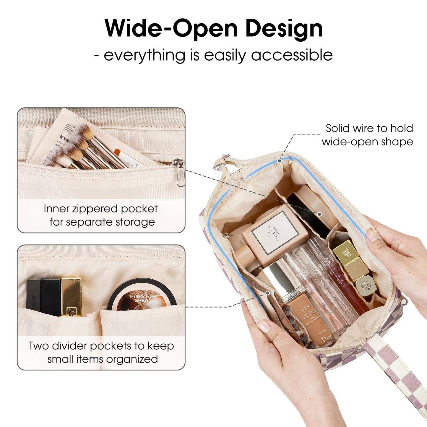Checkered Toiletry Bag